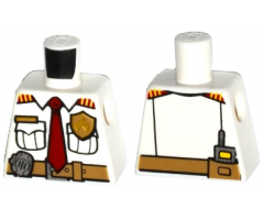 Torso Fire Chief Shirt with Tie, Fire Logo Badge and Belt Pattern
