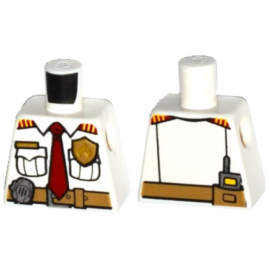 Torso Fire Chief Shirt with Tie, Fire Logo Badge and Belt Pattern
