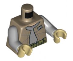 Torso SW Vest with Badge over Light Bluish Gray Shirt, Belt with Pouches Pattern (Endor Rebel Trooper) / Light Bluish Gray Arms / Tan Hands