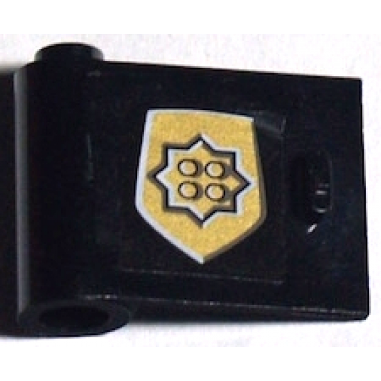 Door 1 x 3 x 2 Left with Small World City Gold Police Badge Pattern (Sticker) - Set 7033