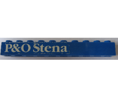 Brick 1 x 10 with 'P&O Stena' Pattern (Sticker) - Set 1054