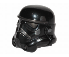 Minifigure, Headgear Helmet SW Stormtrooper, Dual Molded, Black with Pearl Dark Gray Marks Pattern