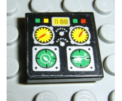 Tile 2 x 2 with Avionics Helicopter Controls Pattern (Sticker) - Set 8253