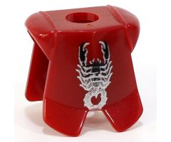 Minifigure, Body Wear Armor Breastplate with Leg Protection, Vladek Scorpion Black & Silver Pattern