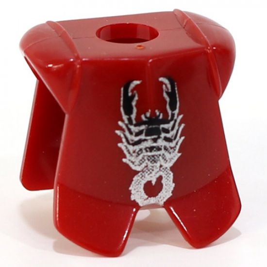Minifigure, Body Wear Armor Breastplate with Leg Protection, Vladek Scorpion Black & Silver Pattern