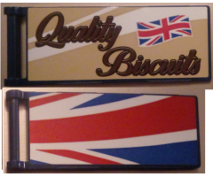 Flag 7 x 3 with Rod with 'Quality Biscuits' / Partial United Kingdom Flag (Union Jack) Pattern Model Back Left Side (Stickers) - Set 10258