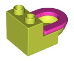 Duplo, Furniture Toilet with Dark Pink Duplo Furniture Toilet Seat (4911 / 4912)