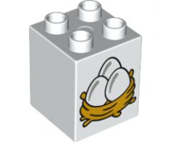 Duplo, Brick 2 x 2 x 2 with 3 Eggs in Nest Pattern