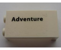 Panel 1 x 2 x 3 with Side Supports - Hollow Studs with 'Adventure' Pattern Model Left Side (Sticker) - Set 10213