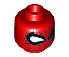 Minifigure, Head Alien with Spider-Man Black Web and Left Eye Wink Pattern - Hollow Stud
