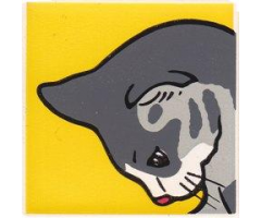 Duplo, Tile 2 x 2 x 1 with Cat Mosaic Picture 13 Pattern (Set 1014)