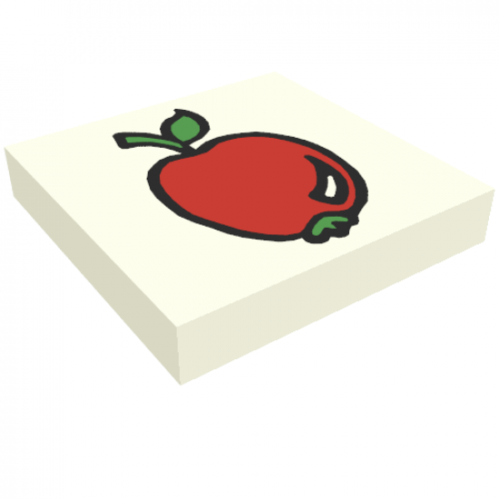 Tile 2 x 2 with Fabuland Apple Pattern