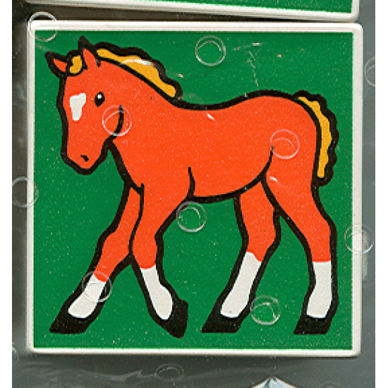 Duplo, Tile 2 x 2 x 1 with Horse Mosaic Picture 12 Pattern (Set 1078)