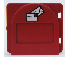 Duplo, Building Door / Window Pane Mailbox 1 x 4 x 3 Raised with Flap and Envelopes Patter