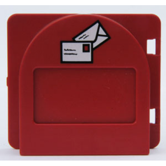 Duplo, Building Door / Window Pane Mailbox 1 x 4 x 3 Raised with Flap and Envelopes Patter