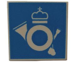 Road Sign 2 x 2 Square with Clip with Royal Mail Pattern