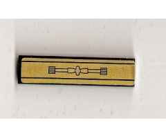 Tile 1 x 4 with Gold Panel Pattern (Sticker) - Set 8007