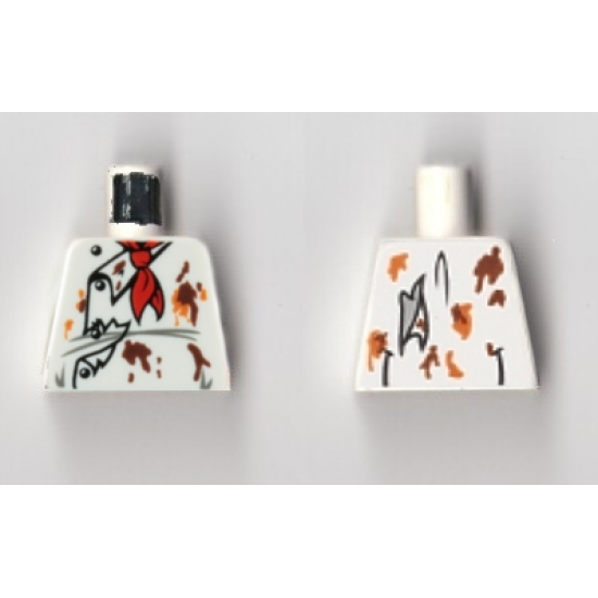 Torso Monster Fighters with Jacket, Red Scarf and Food Stains Pattern
