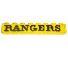 Brick 1 x 8 with Black 'RANGERS' Pattern (Sticker) - Set 372-1