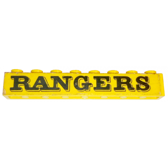 Brick 1 x 8 with Black 'RANGERS' Pattern (Sticker) - Set 372-1