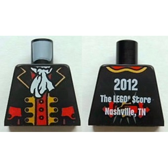 Torso Pirate Captain with White Ascot Front, 2012 The LEGO Store Nashville, TN Back Pattern