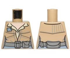 Torso Female Shirt and Jacket with Dark Bluish Gray Belt Pattern (SW Leia Endor)
