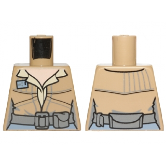 Torso Female Shirt and Jacket with Dark Bluish Gray Belt Pattern (SW Leia Endor)