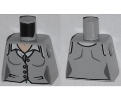 Torso Female Vest with Buttons and White Shirt Pattern