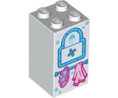 Brick 2 x 2 x 3 with Shower Fixture, Scuba Mask and Towel Pattern