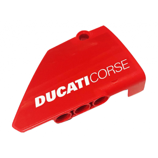 Technic, Panel Fairing #14 Large Short Smooth, Side B with White 'DUCATICORSE' Pattern (Sticker) - Set 42107