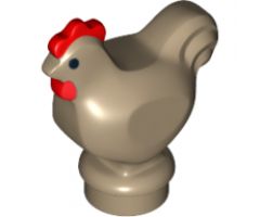 Chicken with Black Eyes and Red Comb and Wattle Pattern