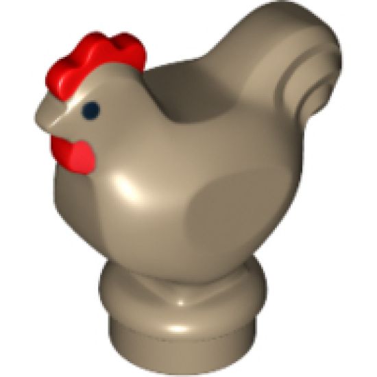 Chicken with Black Eyes and Red Comb and Wattle Pattern