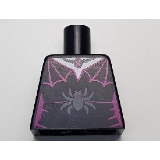 Torso Female Outline with Magenta Spider Web Trim, Necklace and Dark Bluish Gray Spider Pattern