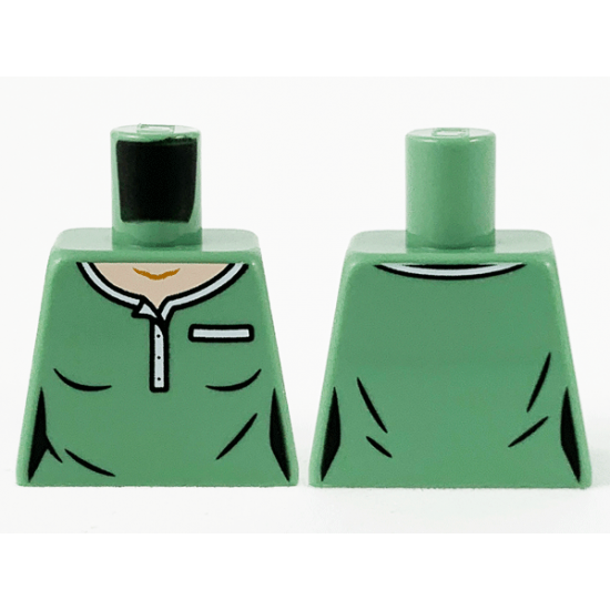 Torso Female Polo, Light Nougat Neck, White Collar and Pocket Pattern