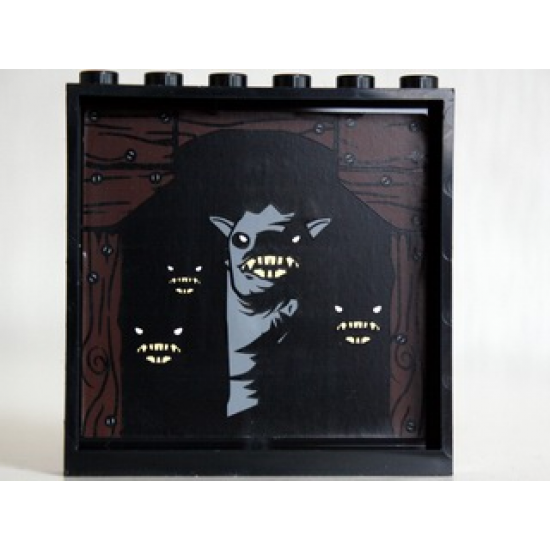Panel 1 x 6 x 5 with Cave and 4 Wargs Pattern on Inside (Sticker) - Set 10237