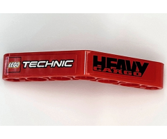 Technic, Liftarm 1 x 7 Bent (4 - 4) Thick with LEGO TECHNIC Logo and 'HEAVY CARGO' Pattern (Stickers) - Set 8041