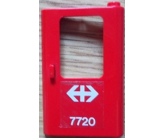 Door 1 x 4 x 5 Train Right with White Double Arrow (Swiss Federal Railways) and '7720' Pattern (Sticker) - Set 7720