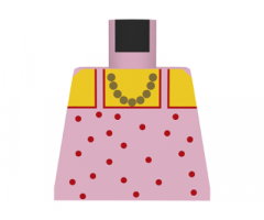 Torso Paradisa Red Dot Top with Gold Necklace Pattern