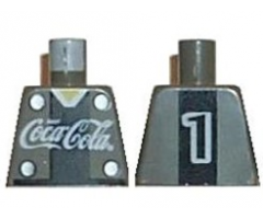 Torso Coca-Cola Logo with V-Neck Shirt, Back Stripe and 4 Buttons Pattern