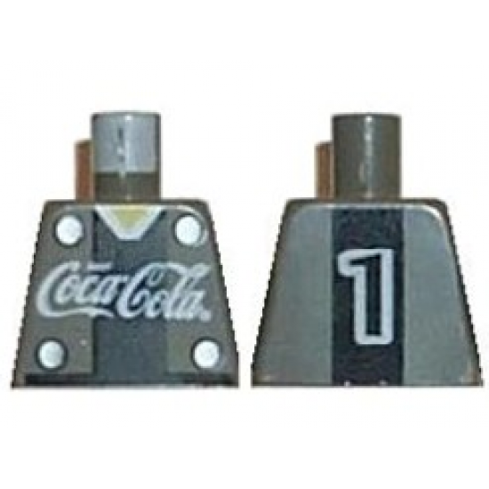 Torso Coca-Cola Logo with V-Neck Shirt, Back Stripe and 4 Buttons Pattern