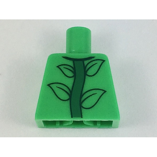 Torso with 4 Leaves on Green Stem Pattern