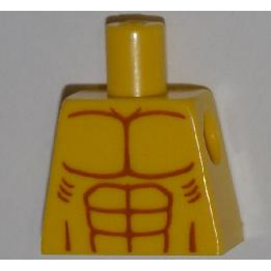 Torso Bare Chest with Muscles and Ribs Outline Pattern