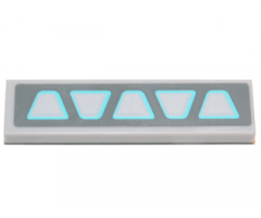 Tile 1 x 4 with Light Bluish Gray Trapezoids on Dark Bluish Gray Background Pattern (Sticker) - Set 75013