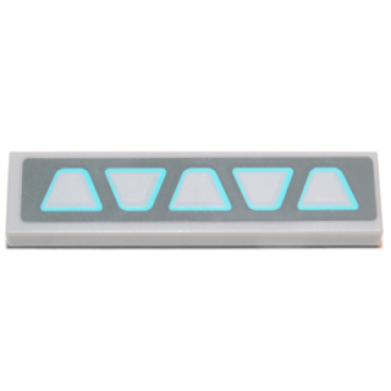 Tile 1 x 4 with Light Bluish Gray Trapezoids on Dark Bluish Gray Background Pattern (Sticker) - Set 75013