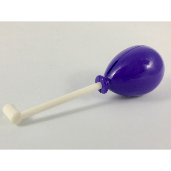 Minifigure, Utensil Thin Bar with Handle with Dark Purple Balloon