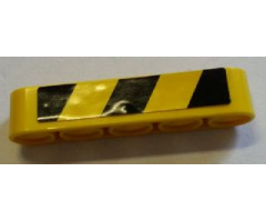 Technic, Liftarm 1 x 5 Thick with Black and Yellow Danger Stripes Pattern Model Left Side (Sticker) - Set 8258