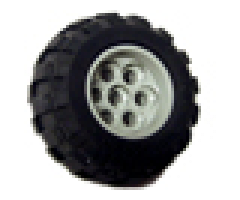 Wheel & Tire Assembly 36.8mm D. x 26mm VR with Axle Hole, with Black Tire 56 x 30 R Balloon (6595 / 32180)