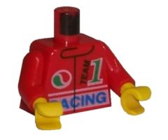 Torso Jacket, Octan Logo, Green '1', Blue 'Racing' Pattern / Red Arms / Yellow Hands