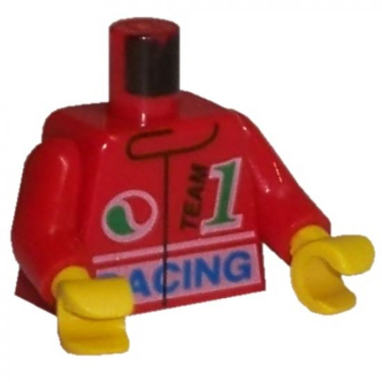 Torso Jacket, Octan Logo, Green '1', Blue 'Racing' Pattern / Red Arms / Yellow Hands