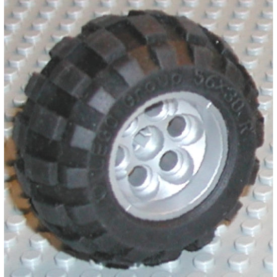 Wheel & Tire Assembly 36.8mm D. x 26mm VR with Axle Hole, with Black Tire 56 x 30 R Balloon (6595 / 32180)